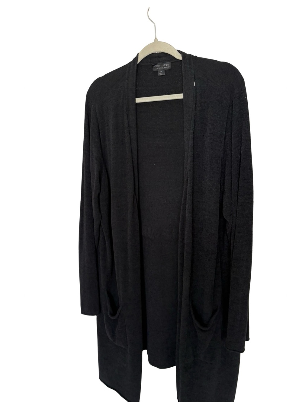 Barefoot Dreams CozyChic Ultra Lite Drawstring Waist Cardigan Black 2X